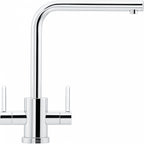Franke Krios Chrome Dual Lever Kitchen Tap Brass L-Spout Swivel