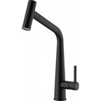 Franke Icon Matt Black Pull Out Spray Kitchen Tap Brass L-Spout 355mm