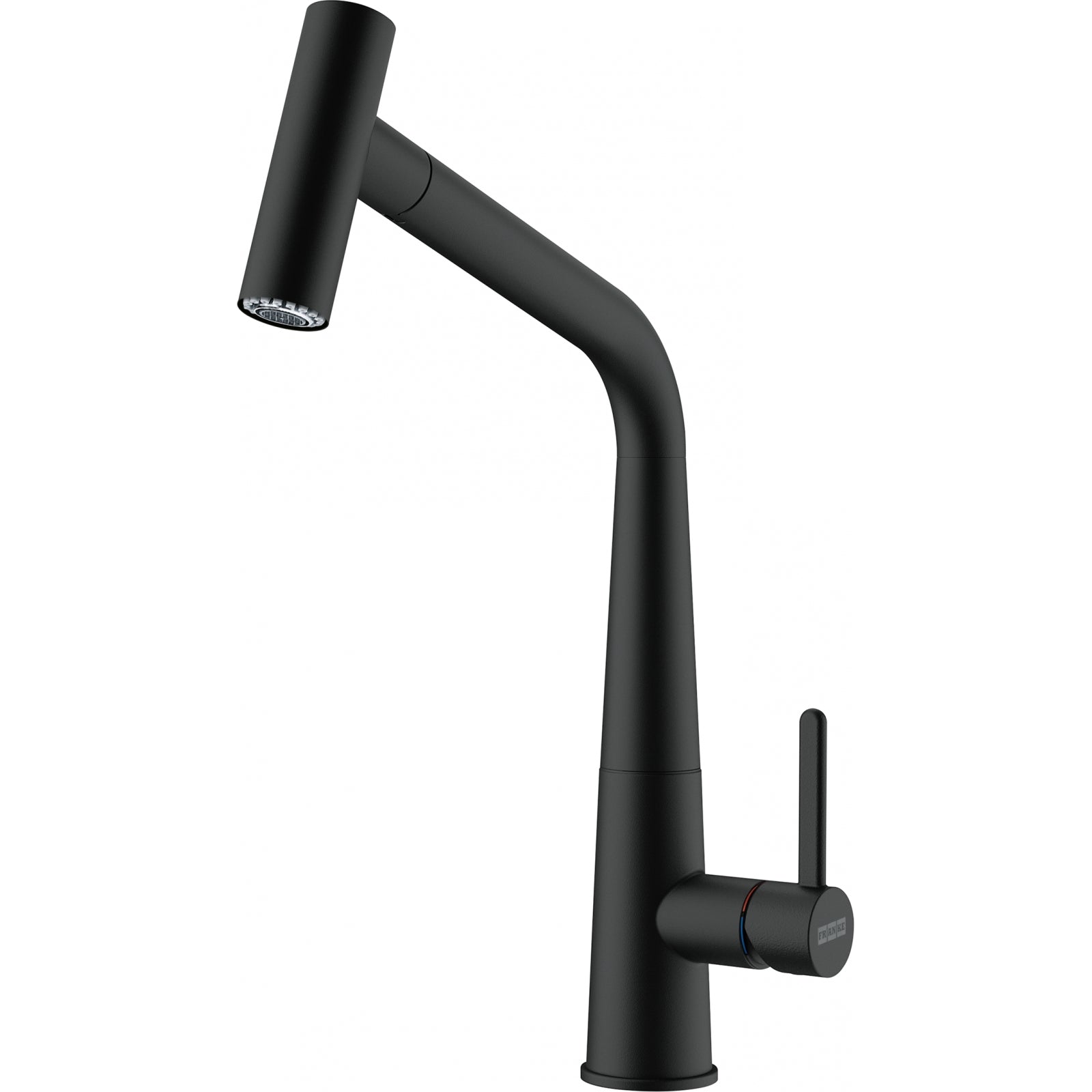 Franke Icon Matt Black Pull Out Spray Kitchen Tap Brass L-Spout 355mm