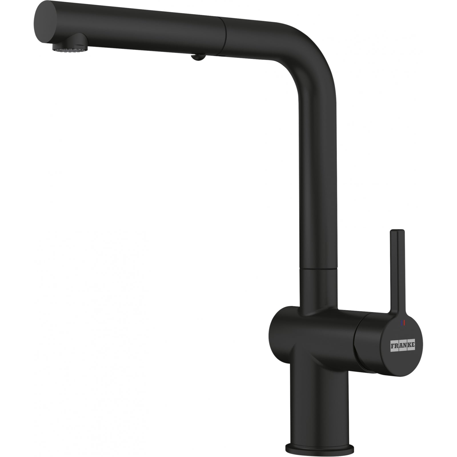 Franke Active Matt Black Pull Out Spray Kitchen Tap Brass L-Spout 312mm