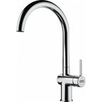 Franke Active Chrome Single Lever Kitchen Tap Brass J-Spout Swivel 388mm