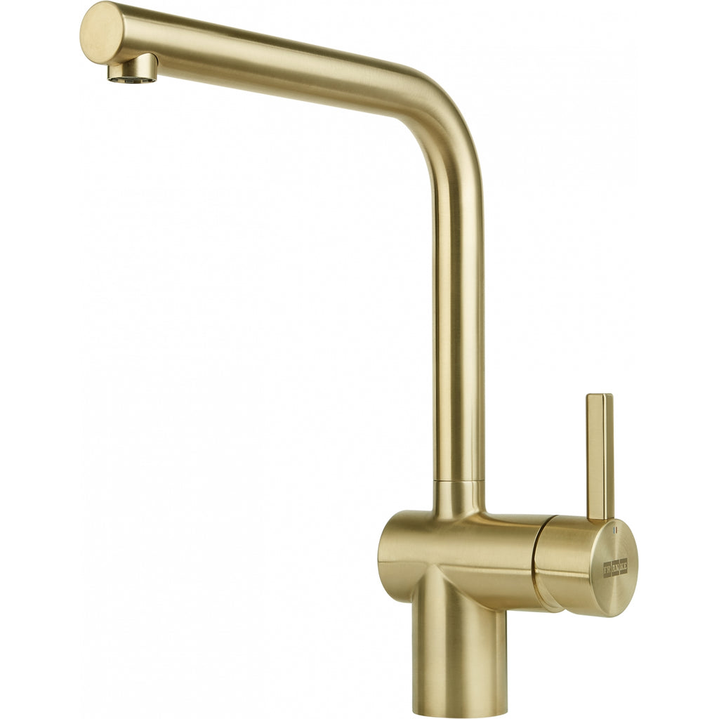 Franke Atlas Neo Gold Single Lever Kitchen Tap Stainless Steel L-Spout