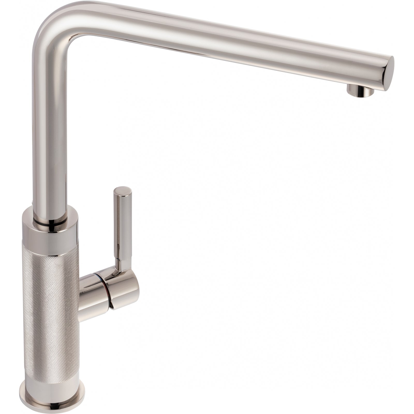 Franke Tessuto Polished Nickel Single Lever Kitchen Tap Brass L-Spout 332mm