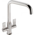 Franke Orlando Polished Nickel Dual Lever Kitchen Tap Brass U-Spout 324mm