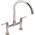 Franke Gloriana Classic Polished Nickel Bridge Lever Kitchen Tap 415mm