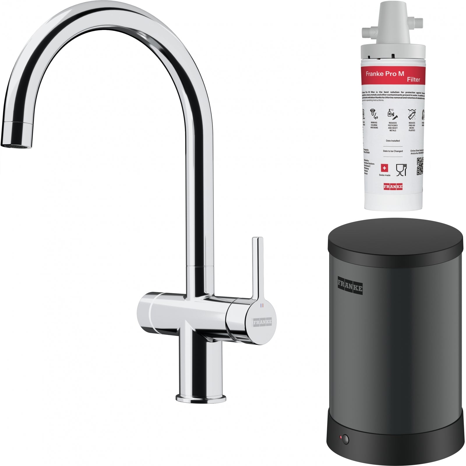 Franke Maris Water Hub 3-in-1 Electronic Boiling Tap Chrome 4L Kitchen