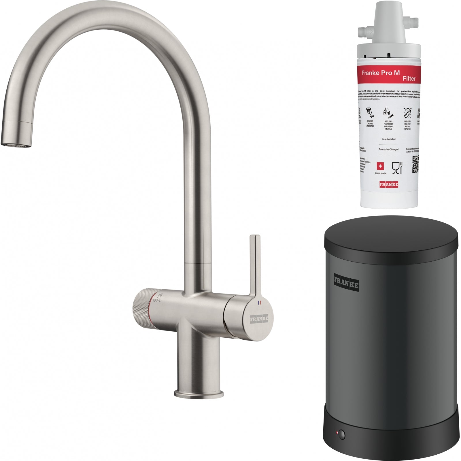 Franke Maris Water Hub 3-in-1 Mechanical Boiling Tap Decor Steel 4L