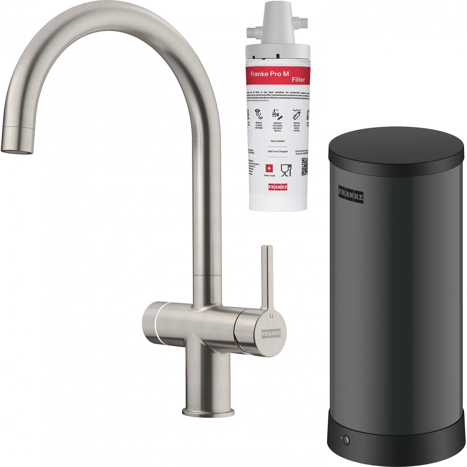 Franke Maris Water Hub 3-in-1 Electronic Boiling Tap Decor Steel 7L Kitchen