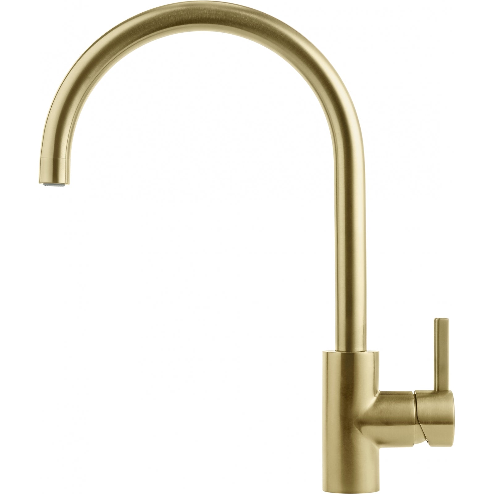 Franke Eos Neo Gold Single Lever Kitchen Tap Stainless Steel J-Spout 387mm