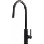 Franke Tessuto Matt Black Pull Out Nozzle Kitchen Tap Brass J-Spout 455mm