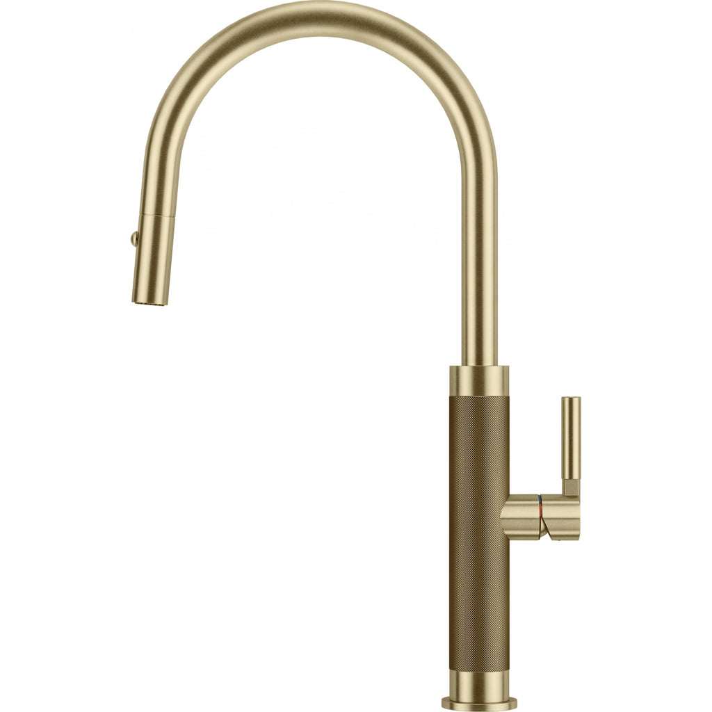 Franke Mythos Masterpiece Gold Pull Down Spray Kitchen Tap 466mm