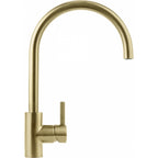 Franke Eos Neo Gold Single Lever Kitchen Tap Stainless Steel J-Spout 387mm