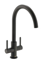 Carron Phoenix Rosolina Matt Black Single Lever Kitchen Tap J-Spout Swivel