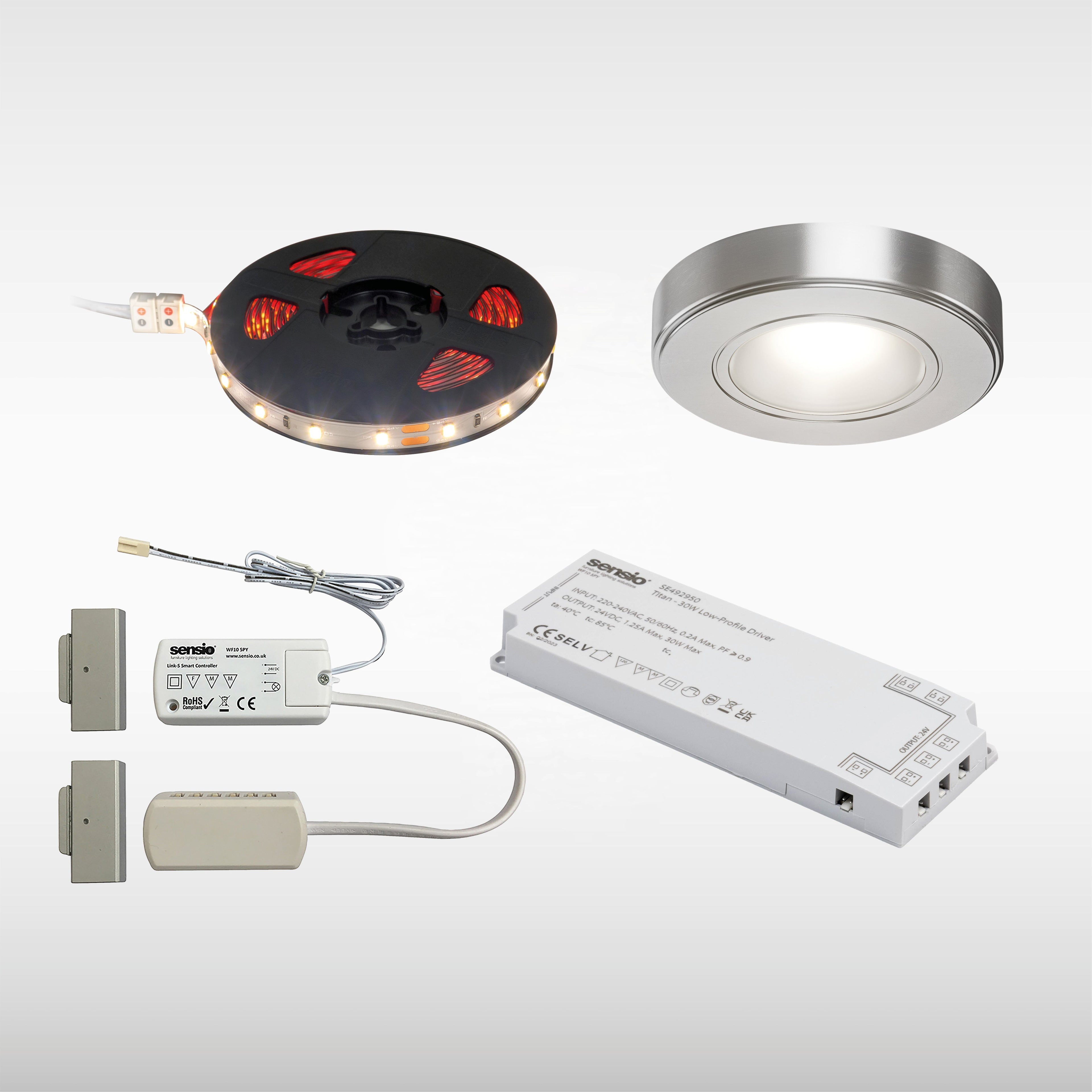 Sensio Corner Pantry Pack LED Lighting Kit Spotlight Strip Sensor SE13195N0