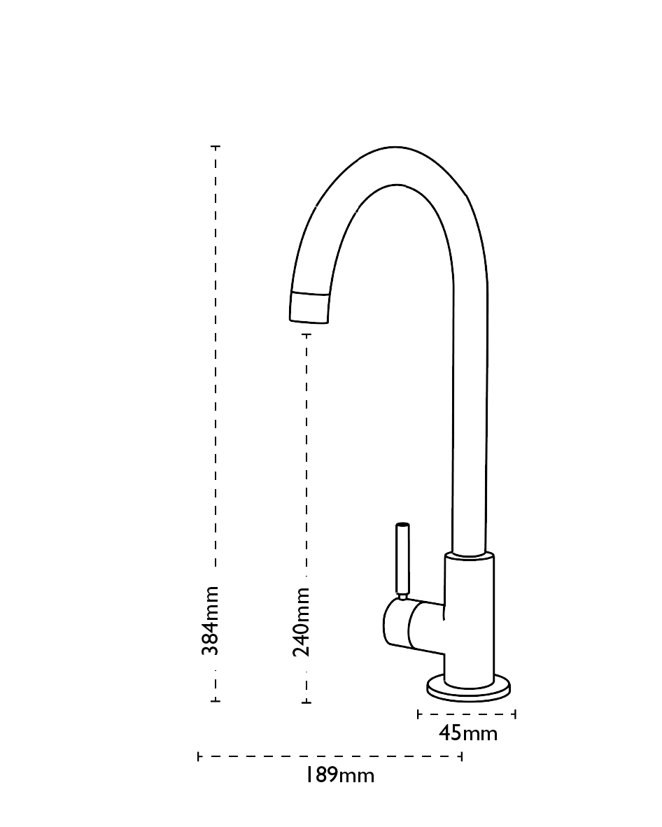 Carron Phoenix Savoy Plus Matt Black Single Lever Kitchen Tap Swivel Spout