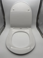 Curved Toilet Seat White Soft Close Plastic Universal Fit Bathroom D Shape