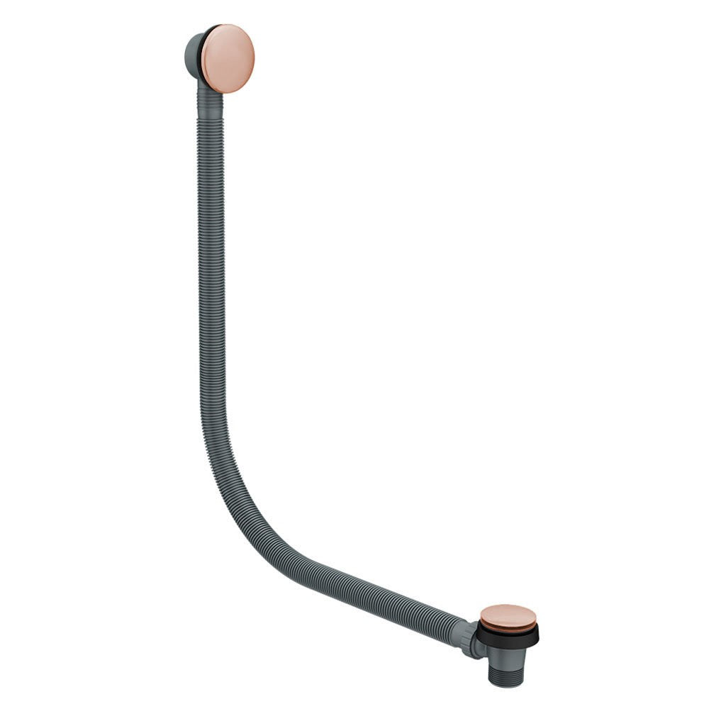Click Clack Bath Waste with Overflow Brushed Copper Easy Clean Pop Up Plug G1½