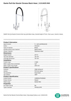 Carron Phoenix Dante Pull Out Nozzle Twin Lever Kitchen Tap Black Chrome — view 4