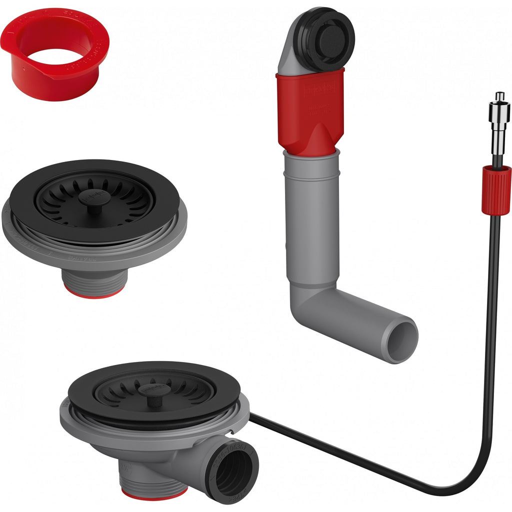 Franke Manual Waste Kit Set 2 Bowl Matt Black Sink Strainer Plug 112.0658.269 — view 2