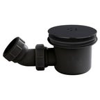 Shower Waste Trap 90mm Black Vented Dome Easy Clean High Flow Shower Tray