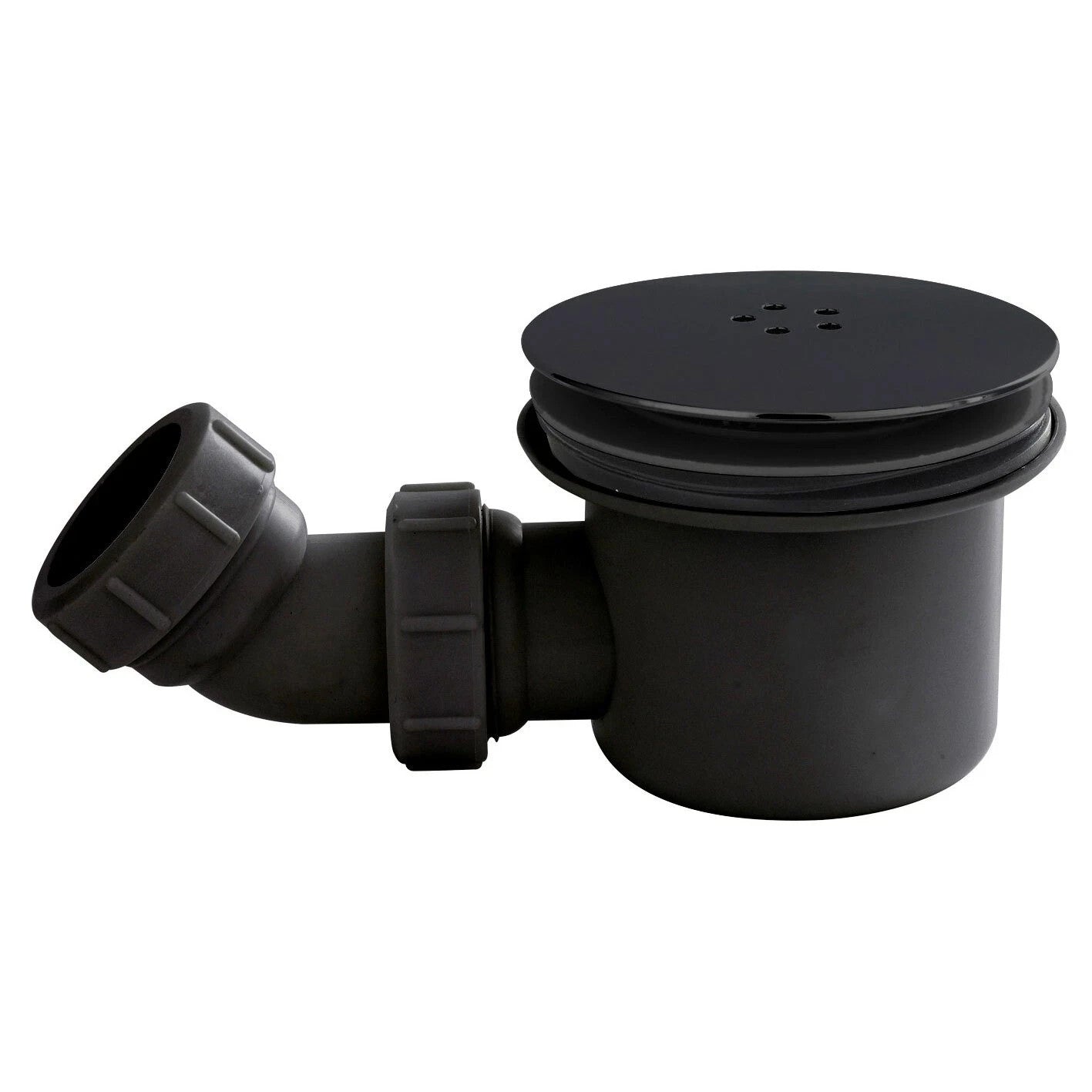 Shower Waste Trap 90mm Black Vented Dome Easy Clean High Flow Shower Tray
