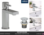 Basin Mixer Tap Chrome inc Waste Single Lever WRAS Bathroom Sink Brass