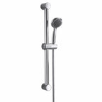 Round Shower Riser Rail Kit Chrome Adjustable Head Hose Bar Set Wall Mounted