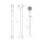 Round Shower Riser Rail Kit Chrome Adjustable Head Hose Bar Set Wall Mounted