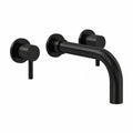 Wall Mounted Basin Mixer Tap Matt Black Dual Lever WRAS Bathroom Brass