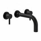 Wall Mounted Basin Mixer Tap Matt Black Dual Lever WRAS Bathroom Brass
