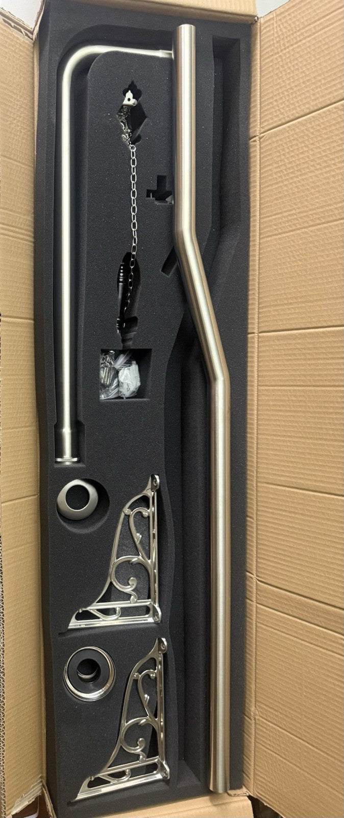 High Level Toilet Flush Pipe Kit Brushed Nickel Traditional Brass Bathroom
