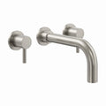 Wall Mounted Basin Mixer Tap Brushed Nickel Dual Lever WRAS Bathroom Brass