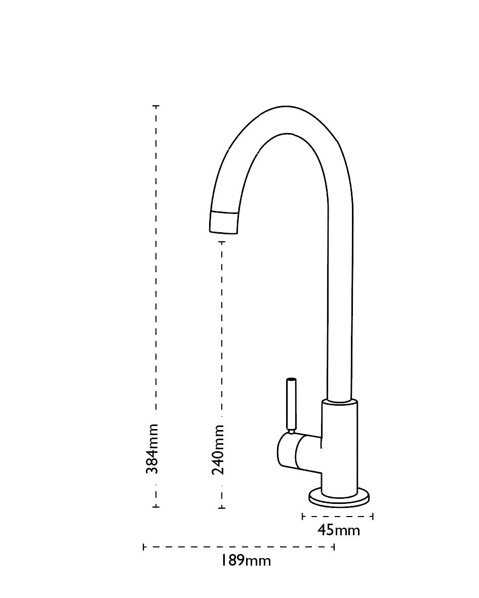 Carron Phoenix Savoy Plus Matt Black Single Lever Kitchen Tap Swivel Spout — view 3
