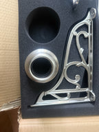 High Level Toilet Flush Pipe Kit Brushed Nickel Traditional Brass Bathroom