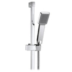 Square Shower Riser Rail Kit Chrome Adjustable Head Hose Bar Set Wall Mounted