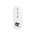 Concealed Thermostatic Shower Valve Chrome Push Button Triple Outlet Brass WRAS