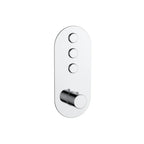 Concealed Thermostatic Shower Valve Chrome Push Button Triple Outlet Brass WRAS