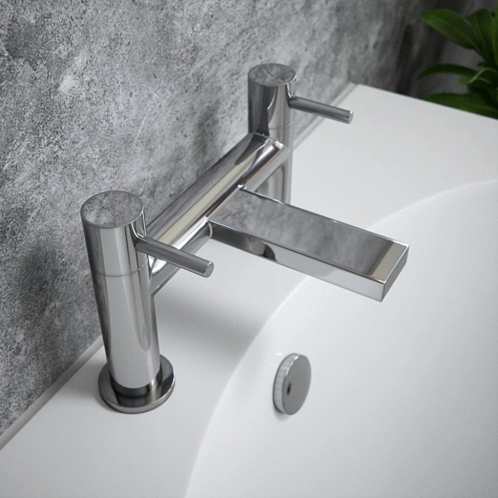 Bath Filler Tap Chrome Dual Lever Deck Mounted Brass Body WRAS Bathroom
