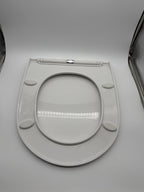 Curved Toilet Seat White Soft Close Plastic Universal Fit Bathroom D Shape