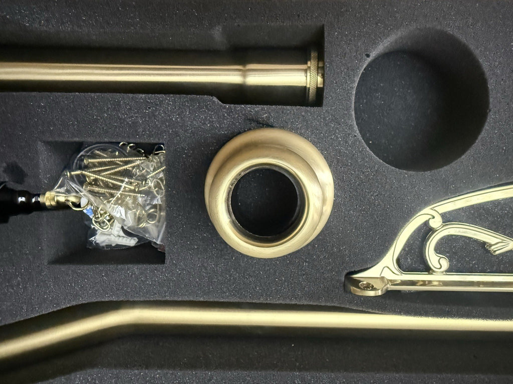 High Level Toilet Flush Pipe Kit Brushed Brass Traditional Brass Bathroom