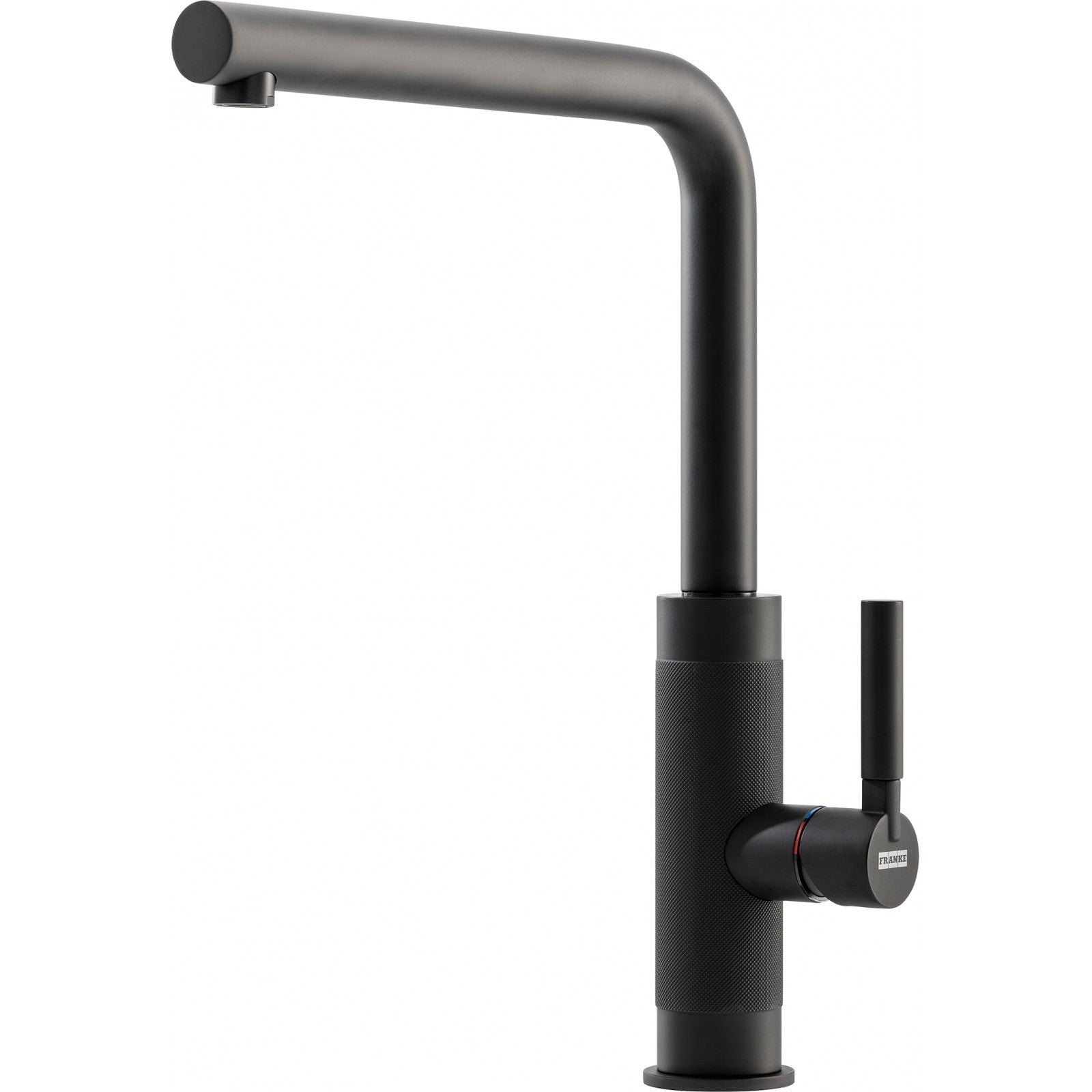 Franke Tessuto Matt Black Single Lever Kitchen Tap Brass L-Spout Swivel — view 3