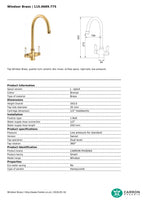 Carron Phoenix Windsor Bronze Kitchen Tap White Handles Traditional Bridge — view 4
