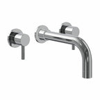 Wall Mounted Basin Mixer Tap Chrome Dual Lever WRAS Bathroom Brass
