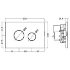 Pneumatic Dual Flush Plate Matt White Concealed Cistern Push Button 210x140mm