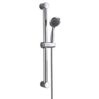 Round Shower Riser Rail Kit Chrome Adjustable Head Hose Bar Set Wall Mounted