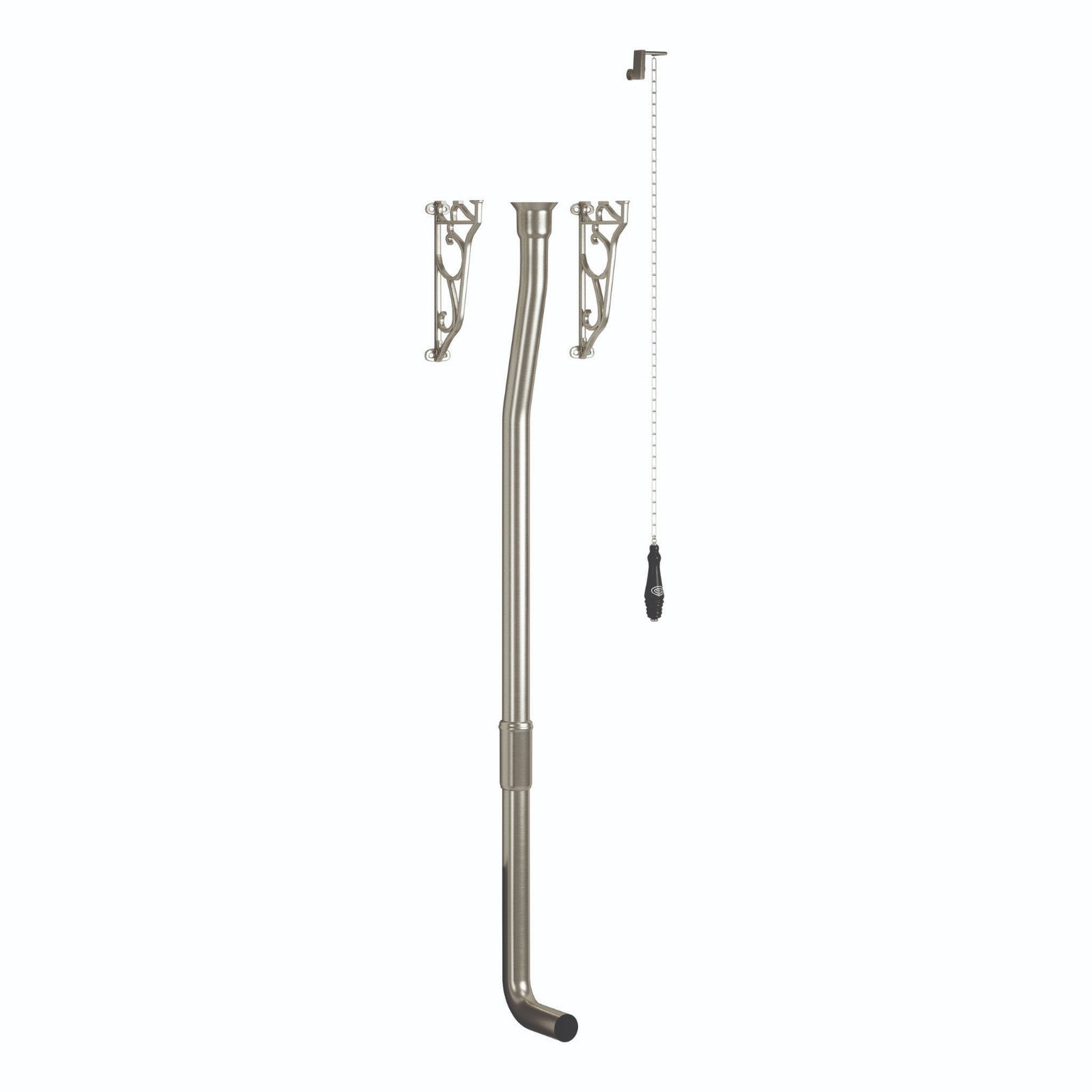 High Level Toilet Flush Pipe Kit Brushed Nickel Traditional Brass Bathroom