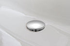 Unslotted Basin Waste Round Pop Up Bathroom Sink Chrome Solid Brass