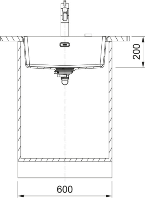 Franke Maris MRG 210/110-52 Granite 1 Bowl Stone Grey Kitchen Sink Inset — view 3