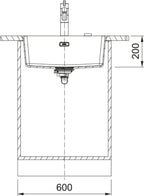 Franke Maris MRG 210/110-52 Granite 1 Bowl Stone Grey Kitchen Sink Inset — view 3
