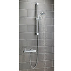 Round Shower Riser Rail Kit Chrome Adjustable Head Hose Bar Set Wall Mounted